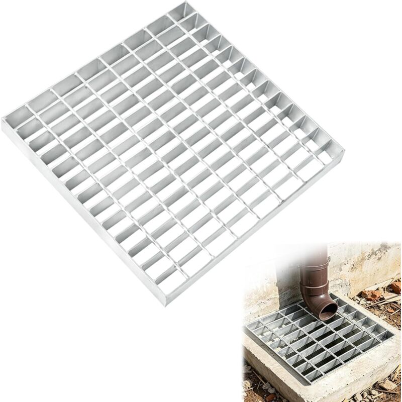 Verzinkter Vierkantrost 395x395x30mm Maschenweite: 25/45mm Tragfähigkeit 900kg Rahmenloser Außenrost Für Entwässerung, Inspektionsschächte, Garagentore, Gärten, Terrassen
