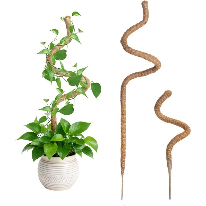 2-teilige Kletterpflanzenstütze Aus Kokosfaser Auf Stäben, 60 Cm Und 120 Cm, Faltbare Pflanzenstütze Aus Kokosfaser Für Kletterpflanzen Im Garten Und Für Monstera-pflanzen