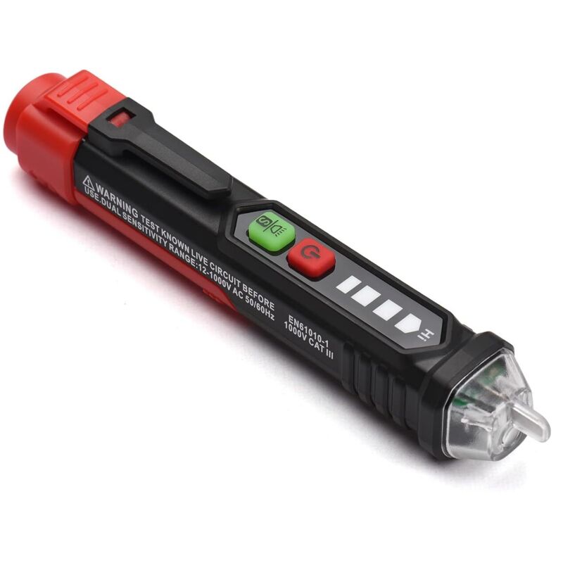 Berührungsloser Spannungsprüfer Ht90, Tragbarer Smart-tester-stift, 12 V/48 V Bis 1000 V, Duale Empfindlichkeit, Stiftförmiges Testgerät Mit Taschenlampe Und Lcd-bildschirm