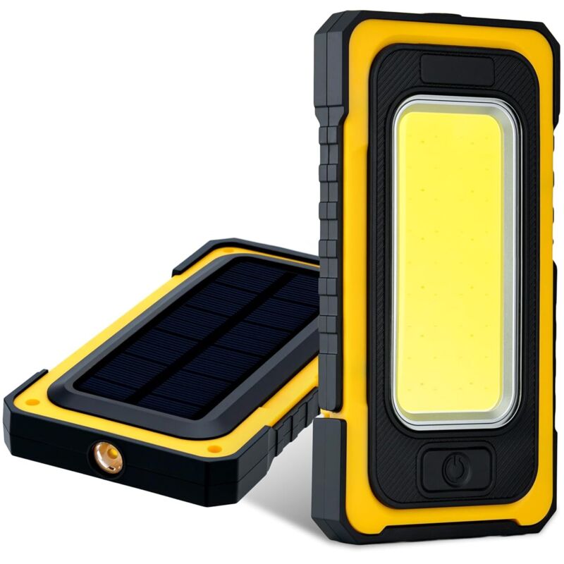 Wiederaufladbare Solar-led-taschenlampe, Tragbare Cob-taschenlampe Mit Haken Und Magnet, Wiederaufladbare Led-leuchte Für Notfälle, Werkstatt Und Camping
