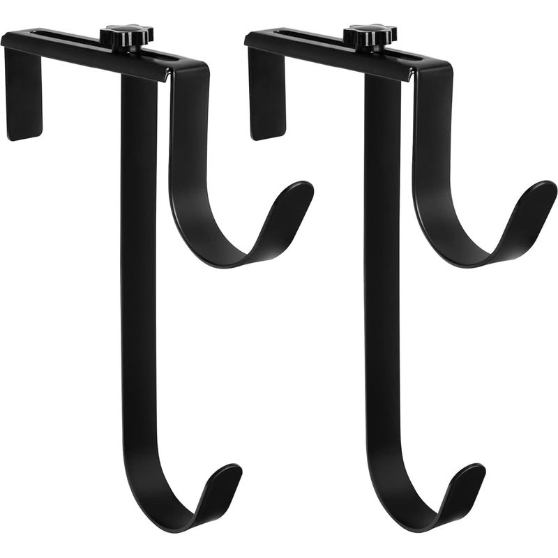 Set Aus 2 Verstellbaren Doppel-poolhaken Aus Rustikalem, Schwarzem Metall – Rostfrei – Ideal Für Poolbesitzer Und Ihre Ausrüstung.