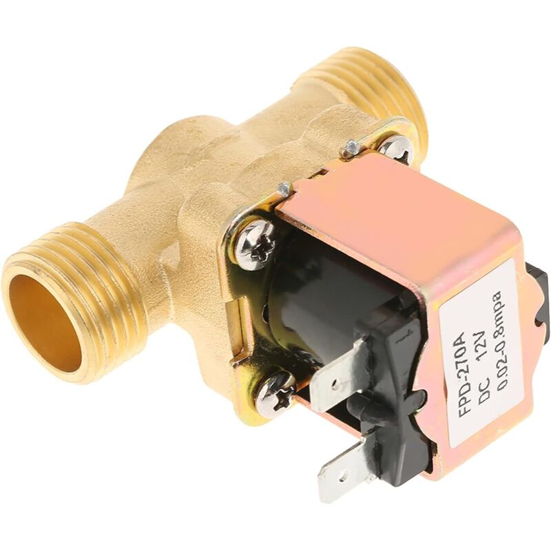 Elektromagnetisches Ventil, 1/2" Dc 12v, Normalerweise Geschlossen, Messing, 0,02-0,8 Mpa, Für Wasserregelung Und Hochwertige Warmwasserbereiter