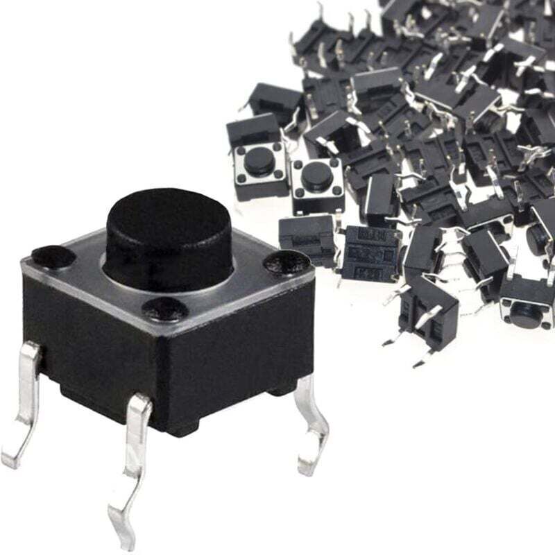 100pcs Tactile Tact Bouton Poussoir 4pin 6x6x5mm Interrupteur Momentané Vertical Bouton Miniature Components Electroniques Pour Panneau Pcb