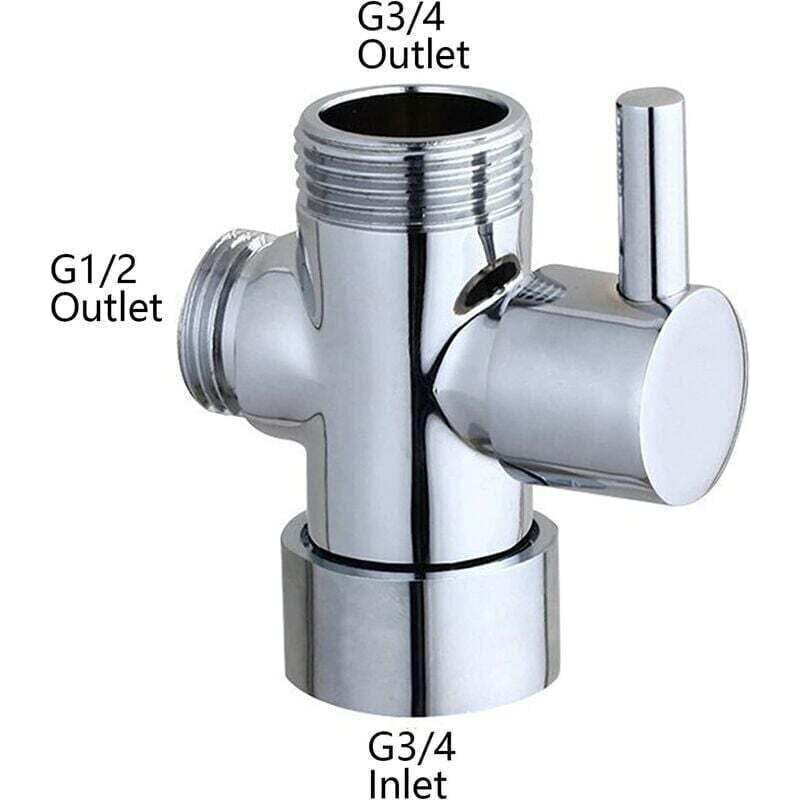 Vanne D'Inversion Vanne D'Inverseur Vanne D'Inverseur Vanne À Trois Voies Pour Wc Salle De Bain Cuisine Pommeau De Douche À Main Et Pommeau De Douche Fixe, Pièce De Rechange Universelle Pour Système