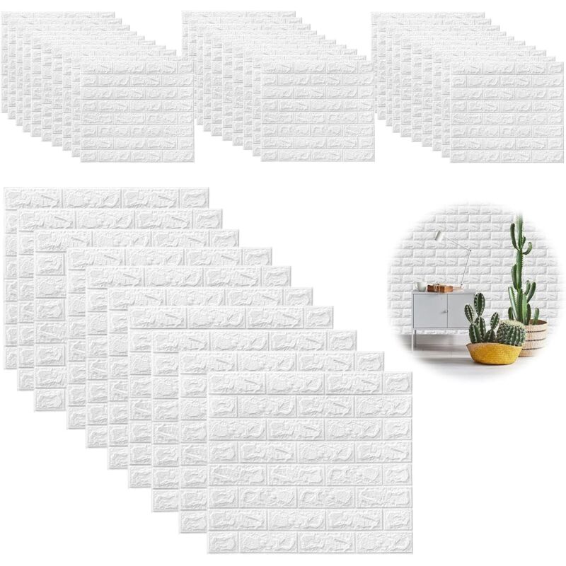40-teiliges 3d-ziegelstein-klebetapeten-set, 38 X 35 Cm Steinwandaufkleber, Pvc-klebefliesen, 3d-wandpaneele, Dekorative Wandverkleidung