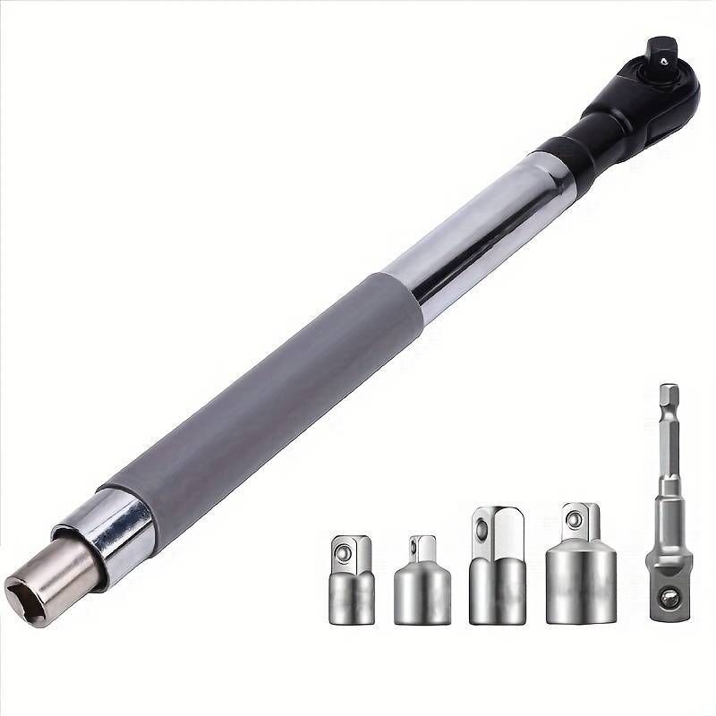 Akku-knarre Mit Abnehmbarem Adapter – Kompatibel Mit 1/2", 1/4" Und 3/8" Steckschlüsseln – Verlängerung Für Kfz-reparaturen Und Schlagschrauber