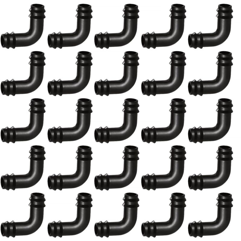 25 Stück 16-mm-schlauchverbinder, Geriffelte Kunststoff-rohrverbinder, Bewässerungsarmaturen, Schlauchverbinder Mit Widerhaken Für Bewässerungssysteme, Winkelstücke