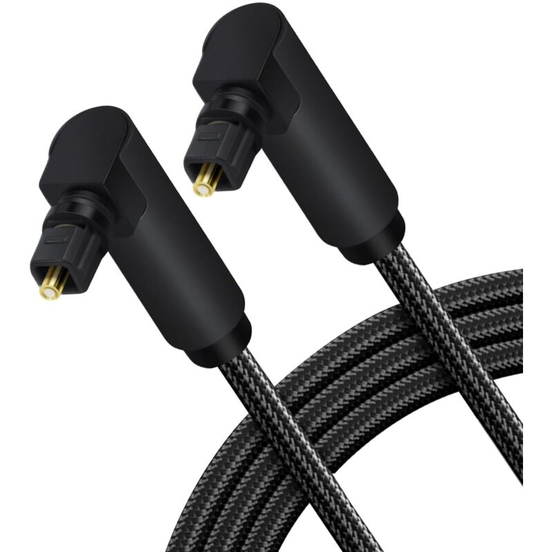 Optisches Digitales Spdif-kabel, 1 M, Optisches Audio-toslink-kabel Mit 90°-doppelwinkel, 360° Drehbares Optisches Spdif-glasfaserkabel Für Ps4, Xbox Home, Heimkino, Barre De Son