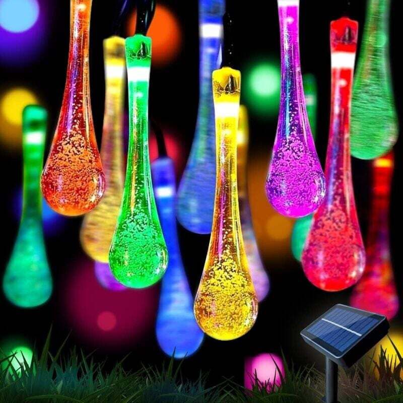 Solarbetriebene Lichterkette Für Den Garten, 100 Leds, 12 M Lange Kristallkugel-lichterkette, Wasserdicht, 8 Modi, Solar-dekorationsbeleuchtung Für Garten, Terrasse, Hochzeiten, Partys, Weihnachten