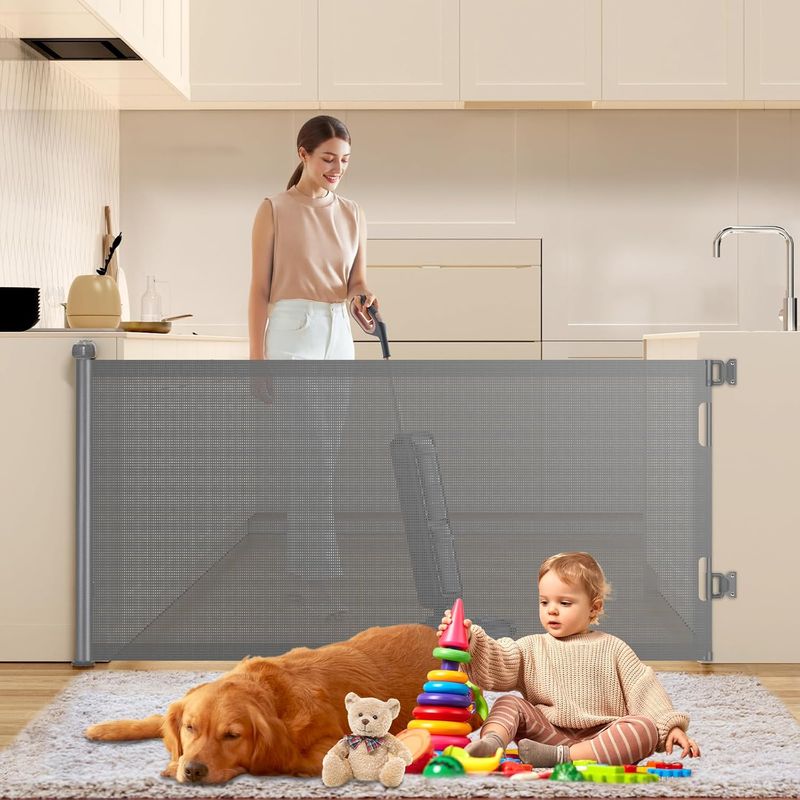 Ausziehbares Kindersicherheitsgitter, Treppenschutzgitter (0–180 Cm) Für Babys Und Haustiere, Einziehbares Hundegitter Für Treppen, Flure, Innen- Und Außenbereich