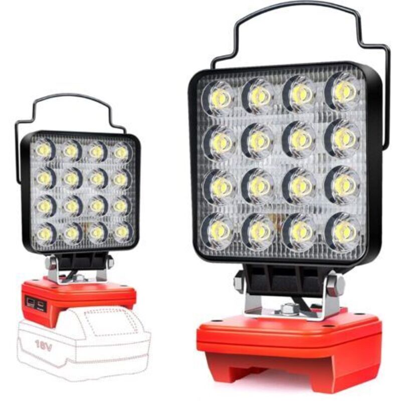 Akkubetriebene Leuchte Für Milwaukee M18 18v 48w Akku, Led-arbeitsleuchte Mit Akku, Helle Led-scheinwerferleuchte Mit Akku, Kabelloser Scheinwerfer Mit Typ-c- Und Usb-ladeanschluss (akku Nicht Im Lief