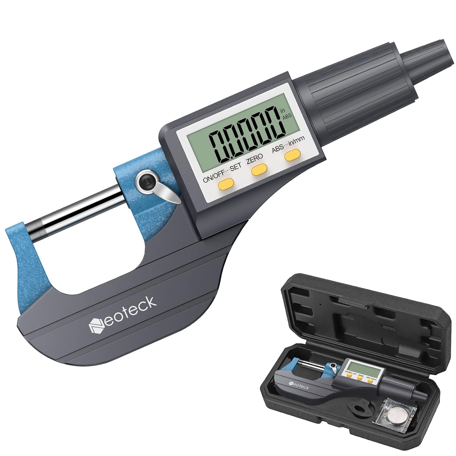 Digitales Elektronisches Lcd-mikrometer (0–25 Mm), Standard-mikrometer Für Den Außenbereich (metrisch/zoll), Auflösung: 0,001 Mm, Genauigkeit: 0,002 Mm, Automatische Abschaltung, Gehäuse Aus Abs Und E