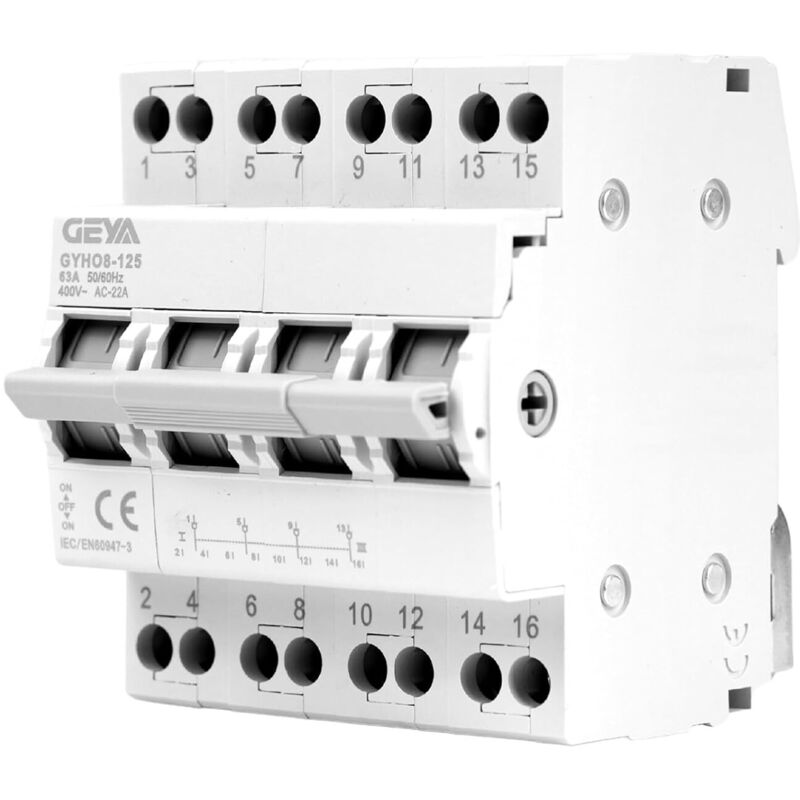 Einphasiger 4p 63a Dual-power-umschalter (ac 400v), Manueller Trennschalter, Din-schienenmontage, 35 Mm