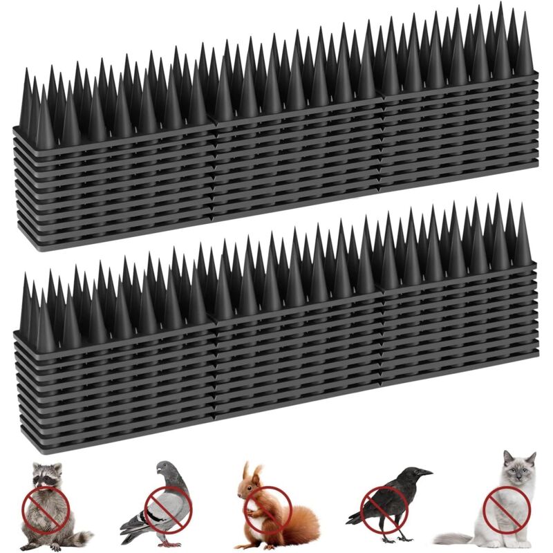 8,6 M Lange Taubenabwehrspitzen Für Balkone, Aus Kunststoff, Vertreiben Tauben, Krähen, Katzen, Spatzen Usw. (20 Stück) Schwarz