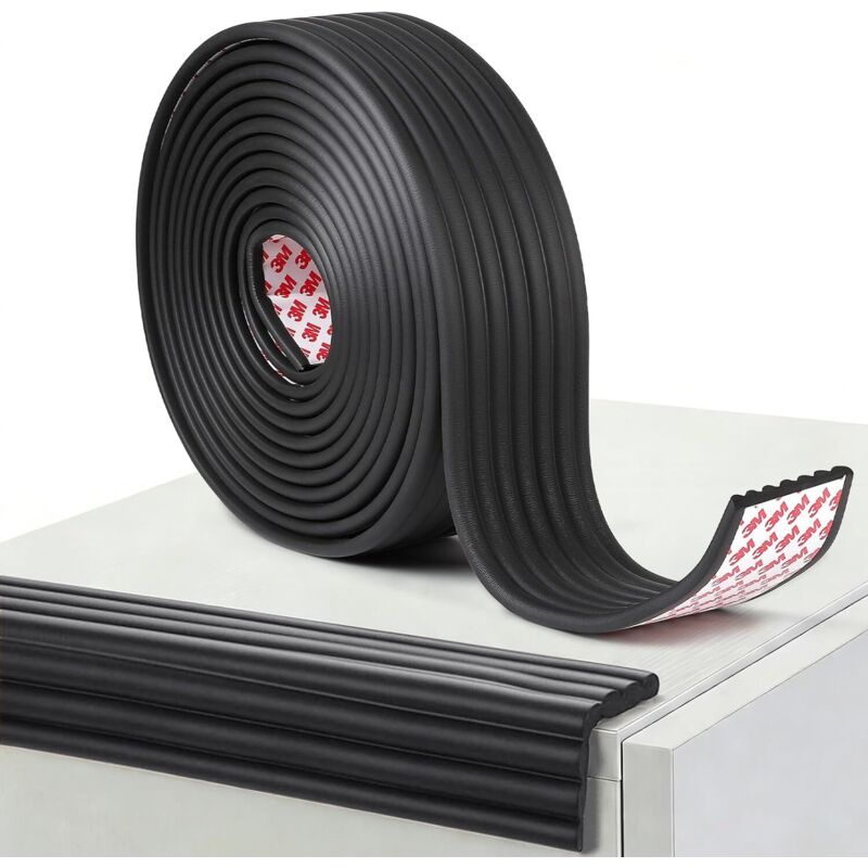 M Schaumstoffkantenschutz Für Tische Und Möbel, 8 Cm Breit Und 0,8 Cm Hoch, Weiche, Selbstklebende Kantenschützer (schwarz)