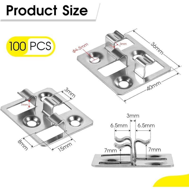 100 Stück Befestigungselemente Aus Edelstahl Für Wpc-terrassendielen, Verdeckte Clips, Abstandshalter Zur Befestigung Von Wpc/bpc-dielen (silber, 3 Mm Spalt, 7 Mm Höhe)