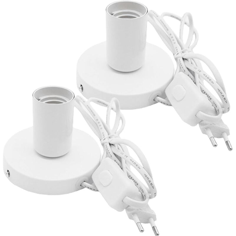 Set Mit 2 E27-tischlampen Mit Kabelschalter: Vintage-industrie-tischlampe, E27-fassung Mit Stecker, Für Die Wohnraumbeleuchtung
