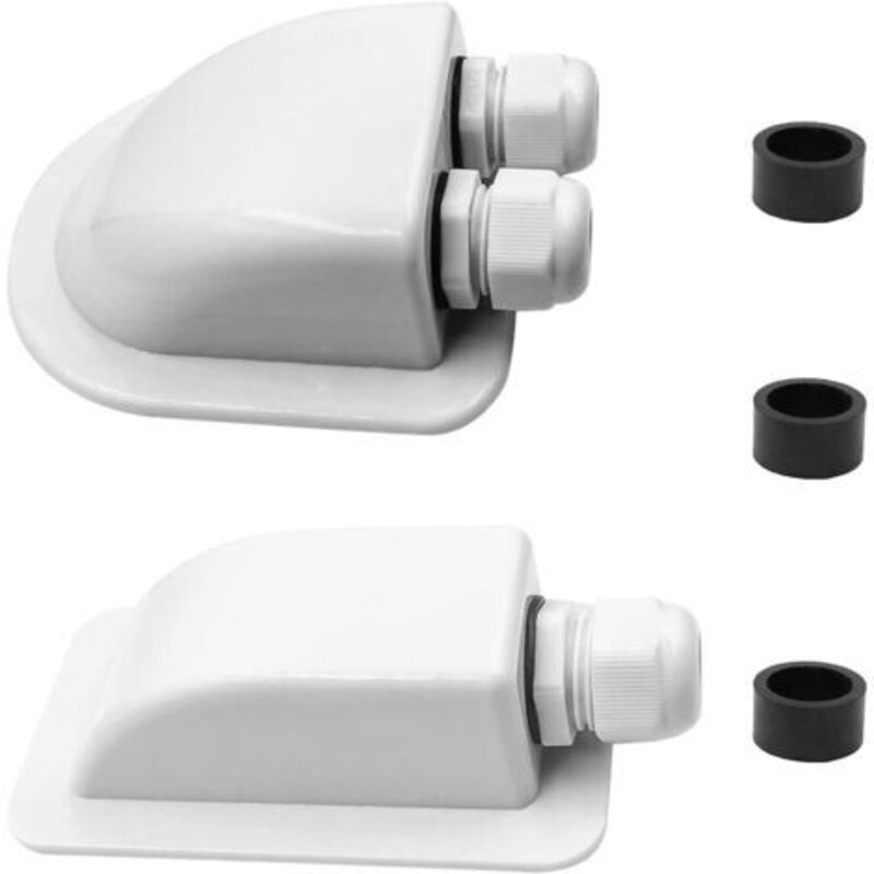 2 Stück Wasserdichte Dachkabelverschraubung 2/1, Wasserdichte Kabeleinführung, Dachkabeleinführung Geeignet Für Die Meisten Kabeltypen Für Wohnmobile, Boote, Wohnwagen (weiß)