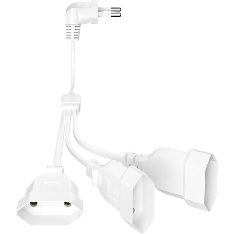 Rallonge Plate 3 En 1, Câble D'Extension Euro, Rallonge Prize Plate, Rallonge Fiche Plate Pour Tv Ordinateur Moniteur Beamer Lampe Appareils Ménagers (blanc)