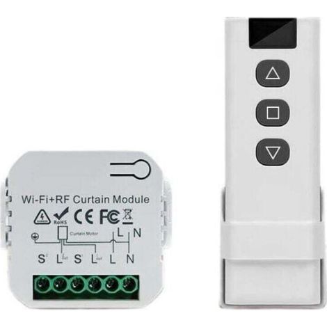 Fenoplasticamodule Volet Roulant Connecté, Avec Rf Télécommande, Interrupteur Volet Roulant Connecté En Pourcentage Compatible Avec Alexa Et Google Home, Contrôle À Distance, Emetteur Radio, Relais Mu