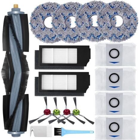 Fenoplasticaforehill Zubehör Für Ecovacs Deebot X1 Omni / X1 E Omni / X1 Turbo Staubsauger: 1 Hauptbürste, 4 Seitenbürsten, 4 Wischpads, 2 Filter, 4 Beutel, 2 Reinigungsbürsten