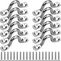16 Pièces 5mm Boucles De Pont Pour Kayaks Pontet Inox Oeil Plaques Forme À Bosse Boucle Fixe Platine À Œil Plate Pontet Avec 32 Pièces Vis Pour Kayak Canoe Rigging
