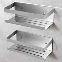 Pcs Etagere Douche Sans Percage, 2 Pcs Rangement Douche En Acier Inoxydable , Etagere Salle De Bain Pour Le Gel Douche Et Le Shampooing (argento)