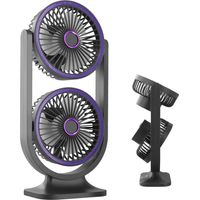In 1 Ventilateur Bureau Usb Ventilateur Portable Petit Ventilateur Silencieux De Table Ventilateur Avec Batterie Rechargeable À 3 Vitesses(gris)