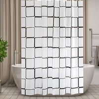 200x240 Cm Rideau De Douche Résistant Aux Moisissures Pour Salle De Bain, Imperméable Peva Rideaux Salle De Bain, Avec Œillets Crochets, Carré