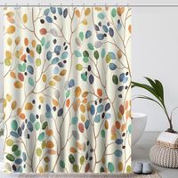 Rideau Douche Anti Moisissure Rideau De Douche 180 Cm X 180 Cm Couleur Floral Rideaux De Baignoire Tissu Lavable Imperméable Rideaux Salle De Bain Avec 12 Crochets