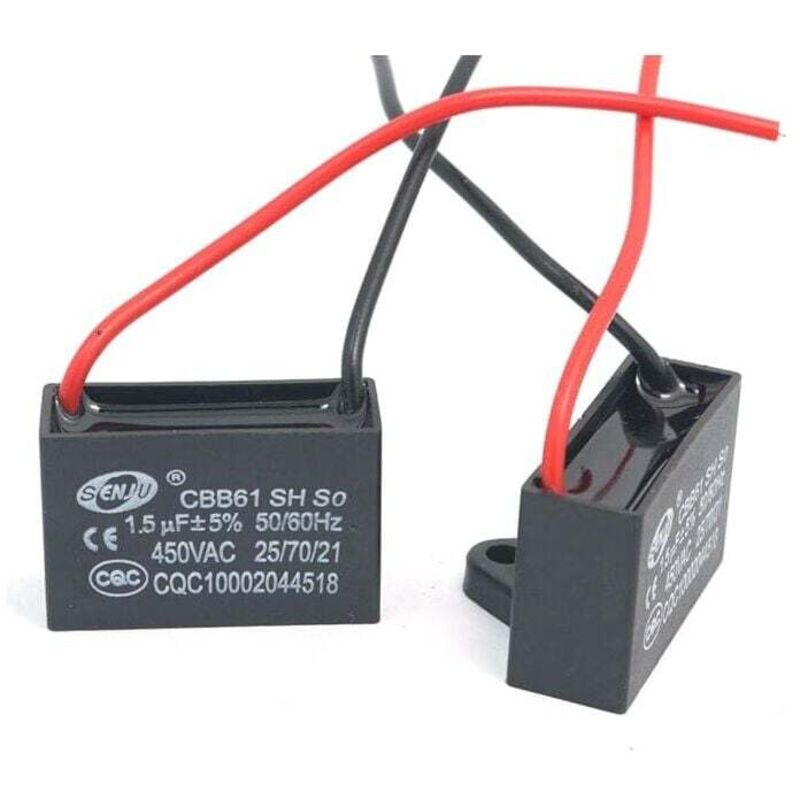 Condensateurs,réduction, 8pcs Cbb61 450v Ac 50 / 60hz Ventilateur Moteur En Courant Condensateur1.5 Uf