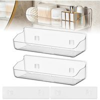 Pcs Badezimmerregal, Bohrfreies Duschregal, Bohrfreies Wandregal Für Küche Und Bad, Bohrfreie Aufbewahrungsmöglichkeit Für Badezimmer, Transparent Für Bad, Küche Und Schlafzimmer, 32 X 11 X 8,8 Cm