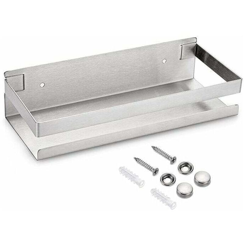Étagère De Douche Suspendre En Acier Inox Panier De Cuisine Mural Pour Rangement (argent,23cm)