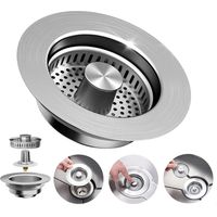 Küchenspülen-siebverschluss (1-teilig) Für Küchenspülen, Edelstahl 304, Lochdurchmesser 75 Bis 86 Mm, Tiefe 40 Mm, Herausnehmbares Küchenspülen-sieb