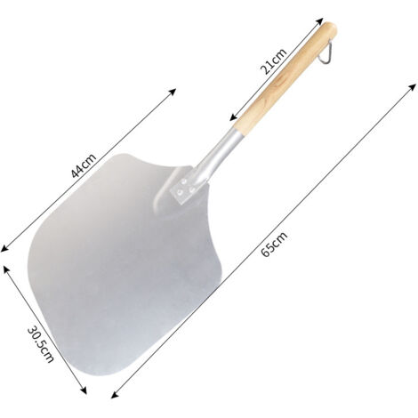 Pizzaschieber Aus Aluminium Mit Großer Auflagefläche Und Holzgriff: Praktisch, Leicht Zu Reinigen Und Ideal Für Grill Und Backofen. Maße: 65 X 30,5 Cm.