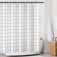 Schnelltrocknender Duschvorhang 180x200 Cm, Wasserdicht, Beschwerter Saum, Waschbar, Mit 12 Haken
