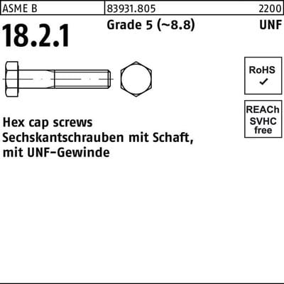 Sechskantschrauben ART 83931 Grad 5 1/2 UNF x 6" (152mm) S