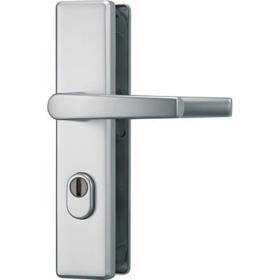 WET-Schutz-Drückergarnitur,Langschild KLS114 ZS,Profilzylinder gelocht,E72,ALU