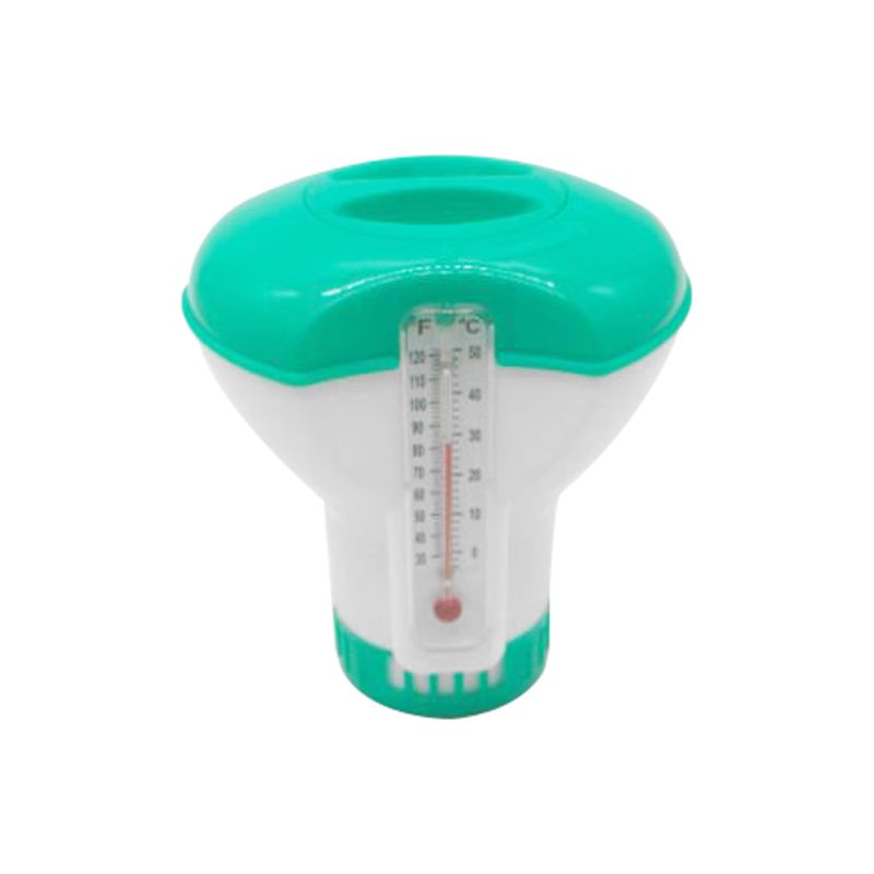 Schwimmender Chlorspender Mit Thermometer (0-50℃ / 30-120℉) Für Schwimmbäder Im Innen- Und Außenbereich, Whirlpools, Spas Und Aquarien