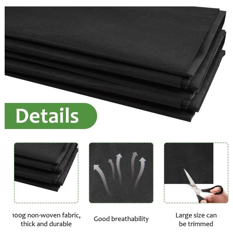 Irovami Hochbeet-hintergrundgewebe, Schwarzes Vliesgewebe 160×208 Cm – Atmungsaktiv, Wasserdurchlässig, Für Blumen- Und Gemüsegärten Im Innen- Und Außenbereich
