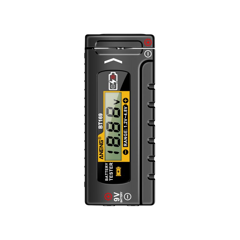 Irovami Bt169 Universeller Digitaler Batterietester - Für 3,7-v-, 1,5-v-/9-v-lithiumbatterien, Lcd-anzeige, Kompatibel Mit Aa-, Aaa-, C-, D-, 18650-, 21700- Und Knopfzellenbatterien