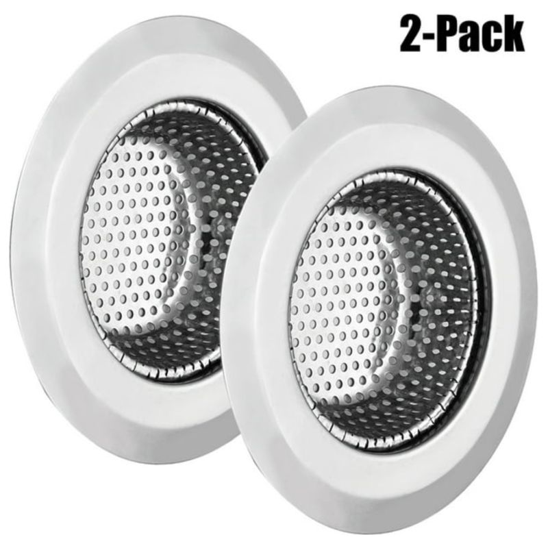 Set Aus 2 Edelstahl-spülbeckensieben Mit Breitem Rand, Für Küchenspülen.