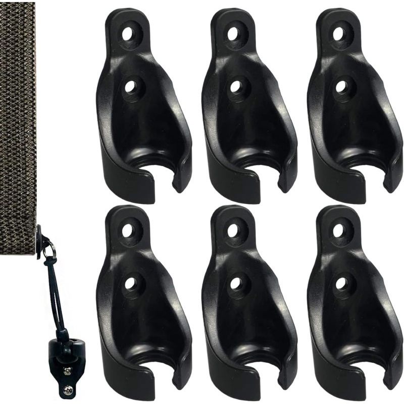 Irovami 6-teiliges Kugelgelenk-set – Elastische Befestigungen Für Markisen/sonnensegel, Strapazierfähiger Kunststoff, Vorgebohrt, Schwarz