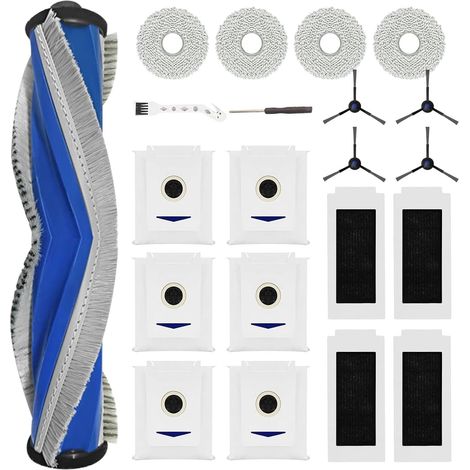 Zubehör Kompatibel Mit Ecovacs Deebot T30 Pro Omni/deebot T30 Omni, Ersatzteile Für Saugroboter: 4 Walzenbürsten, 6 Tücher, 4 Staubbeutel, 4 Seitenbürsten, 4 Filter