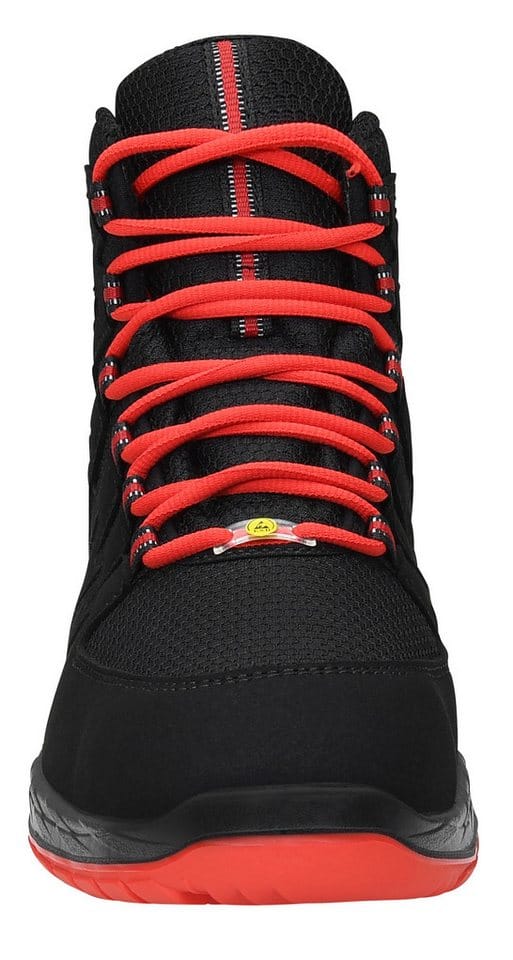 Sicherheitsschnürstiefel MADDOX black-red Mid ESD S3S, Gr. 42