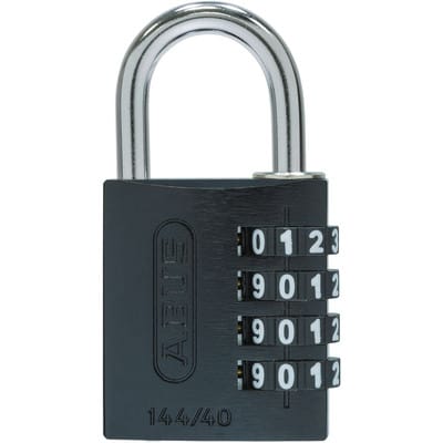 AV-Zahlen-Vorhangschloss 144/40 Lock-Tag, Aluminium, schwarz