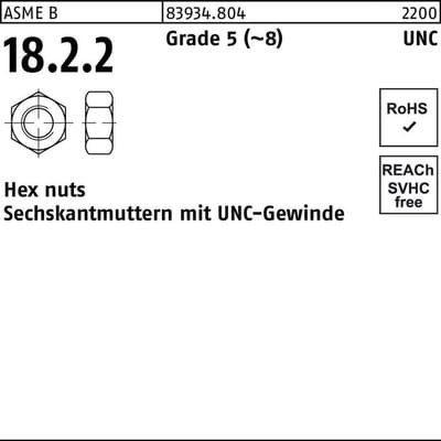 Sechskantmuttern ART 83934 Grad 5 7/8 UNC S