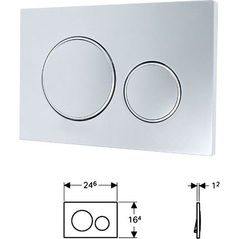 Klvgtifs Pu - Für Geberit Sigma20 Zweimengenspülplatte: Mattes Silber Mit Galvanisiertem Ring (115.882.kj.1)