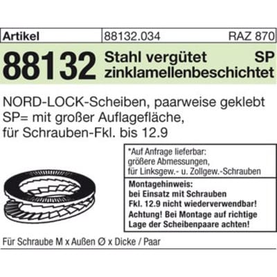 ART 88132 NORD-LOCK Scheiben geklebt DNL 18 (19,5 x 29 x 3,4) S