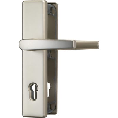 HT-Schutz-Drückergarnitur,Langschild HLS214,Profilzylinder gelocht,E92,Aluminium